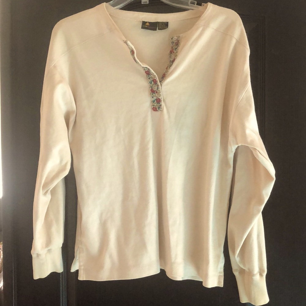 Liz sport 100% cotton long sleeve top size medium